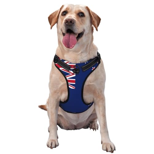 Hundegeschirr mit Flagge Neuseeland - ausgestattet mit reflektierenden Haustierstreifen und Schnellspanner - geeignet für alle Hundetypen Hundegeschirr mit Flagge Neuseeland - ausgestattet mit reflektierenden Haustierstreifen und Schnellspanner - geeignet für alle Hundetypen von KIRROWE