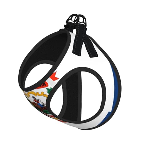 Hundegeschirr mit West-Virginia-Flagge, ausgestattet mit reflektierenden Riemen und Schnellverschluss-Schnallen, geeignet für kleine Katzen und Hunde von KIRROWE