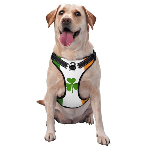 Hundegeschirr mit irischer Flagge - mit reflektierenden Streifen und Schnellspanner versehen - geeignet für alle Hundetypen Hundegeschirr mit irischer Flagge - mit reflektierenden Streifen und Schnellspanner versehen - geeignet für alle Hundetypen von KIRROWE