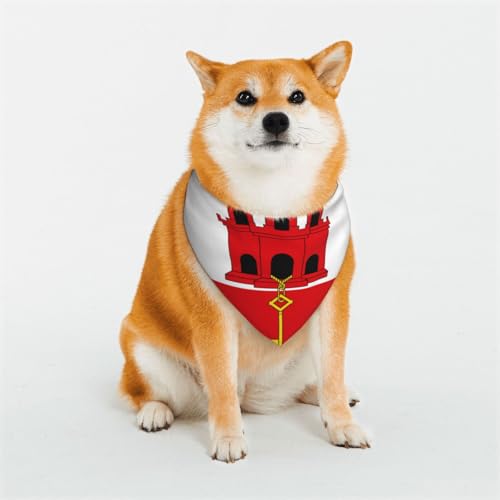 Hundehalstuch mit Flagge von Gibraltar für kleine, mittelgroße und große Hunde, Dreieckstuch für Mädchen oder Jungen Hundehalstuch mit Flagge von Gibraltar für kleine, mittelgroße und große Hunde, Dreieckstuch für Mädchen oder Jungen von KIRROWE