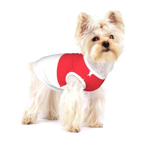 Hundeshirt aus Baumwolle mit Singapur-Flagge, weich, atmungsaktiv, für Hunde, Katzen, Jungen, Mädchen, Haustier-T-Shirt, geeignet für kleine Haustiere von KIRROWE