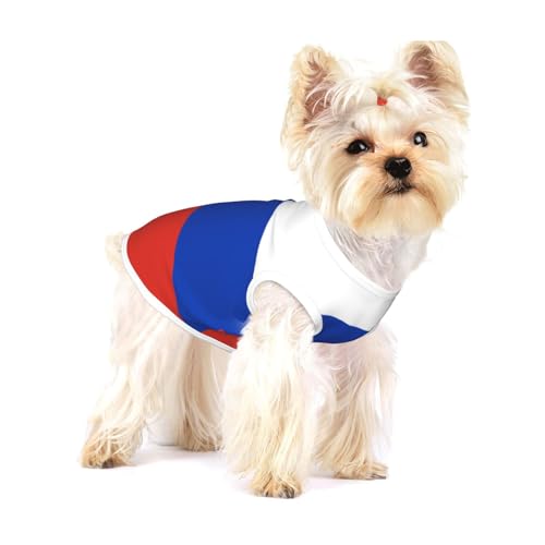 Hundeshirt aus Baumwolle mit russischer Flagge, weich, atmungsaktiv, für Hunde, Katzen, Jungen, Mädchen, Haustier-T-Shirt, geeignet für kleine Haustiere Hundeshirt aus Baumwolle mit russischer Flagge, weich, atmungsaktiv, für Hunde, Katzen, Jungen, Mädchen, Haustier-T-Shirt, geeignet für kleine Haustiere von KIRROWE
