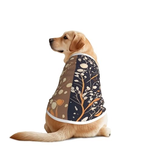 Hundeshirt für große und mittelgroße Hunde mit getrockneten Blumen an der Wand, atmungsaktives Netzgewebe, perfekt für den täglichen Gebrauch und besondere Anlässe von KIRROWE