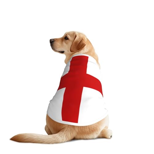 Hundeshirt mit England-Flagge für große und mittelgroße Hunde, atmungsaktives Netzgewebe, perfekt für den täglichen Gebrauch und besondere Anlässe von KIRROWE