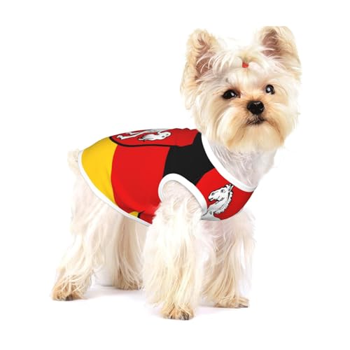 Hundeshirt mit Flagge von Niedersachsen, Baumwolle, weich, atmungsaktiv, für Hunde, Katzen, Jungen, Mädchen, Haustier-T-Shirt, geeignet für kleine Haustiere von KIRROWE