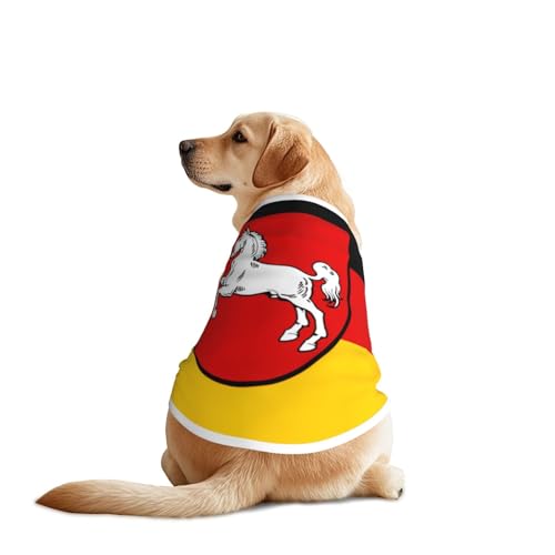 Hundeshirt mit Flagge von Niedersachsen für große und mittelgroße Hunde, atmungsaktives Netzgewebe, perfekt für den täglichen Gebrauch und besondere Anlässe Hundeshirt mit Flagge von Niedersachsen für große und mittelgroße Hunde, atmungsaktives Netzgewebe, perfekt für den täglichen Gebrauch und besondere Anlässe von KIRROWE