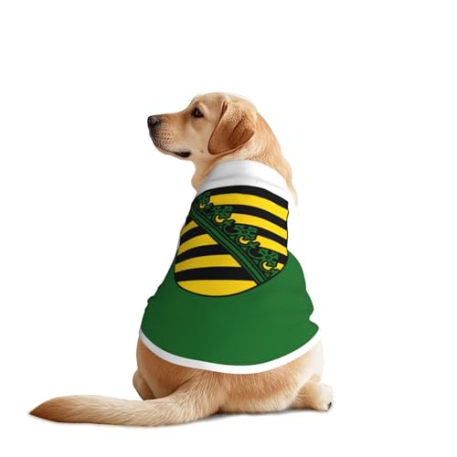 Hundeshirt mit Sachsenflagge für große und mittelgroße Hunde, atmungsaktives Netzgewebe, perfekt für den täglichen Gebrauch und besondere Anlässe von KIRROWE