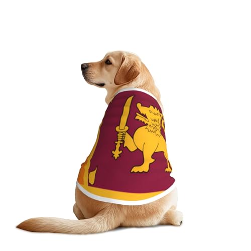 Hundeshirt mit Sri Lanka-Flagge für große und mittelgroße Hunde, atmungsaktives Netzgewebe, perfekt für den täglichen Gebrauch und besondere Anlässe Hundeshirt mit Sri Lanka-Flagge für große und mittelgroße Hunde, atmungsaktives Netzgewebe, perfekt für den täglichen Gebrauch und besondere Anlässe von KIRROWE