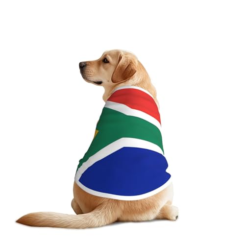 Hundeshirt mit Südafrika-Flagge für große und mittelgroße Hunde – atmungsaktives Haustier-T-Shirt, perfekt für den täglichen Gebrauch und besondere Anlässe von KIRROWE