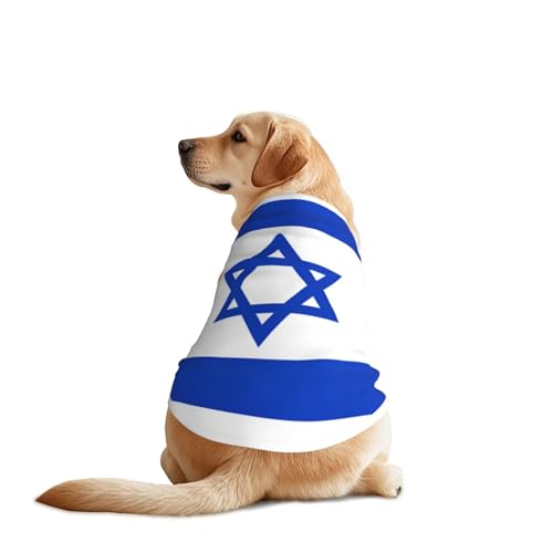 Hundeshirt mit israelischer Flagge für große und mittelgroße Hunde, atmungsaktives Netzgewebe, perfekt für den täglichen Gebrauch und besondere Anlässe von KIRROWE