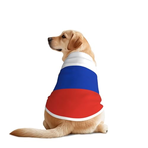 Hundeshirt mit russischer Flagge für große und mittelgroße Hunde, atmungsaktives Netzgewebe, perfekt für den täglichen Gebrauch und besondere Anlässe von KIRROWE