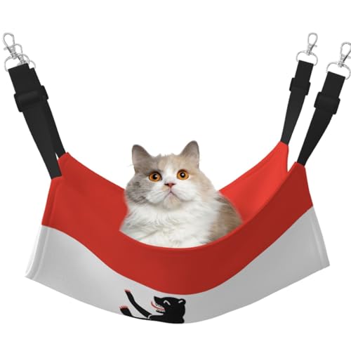 KIRROWE Berliner Flagge, wendbare Katzen-Hängematte, doppelseitige Haustierkäfig-Hängematte, Hängebett, Ruheunterlage für Kleintiere und Haustiere KIRROWE Berliner Flagge, wendbare Katzen-Hängematte, doppelseitige Haustierkäfig-Hängematte, Hängebett, Ruheunterlage für Kleintiere und Haustiere von KIRROWE