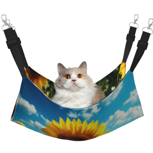 KIRROWE Blooming Sunflowers Wende-Katzen-Hängematte, doppelseitig, Haustierkäfig-Hängematte, Hängebett, Schlafunterlage für kleine Tiere KIRROWE Blooming Sunflowers Wende-Katzen-Hängematte, doppelseitig, Haustierkäfig-Hängematte, Hängebett, Schlafunterlage für kleine Tiere von KIRROWE