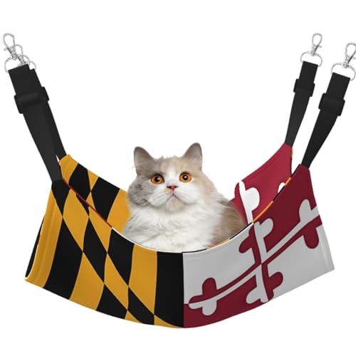 KIRROWE Flag of Maryland Wende-Katzen-Hängematte, doppelseitig, Haustierkäfig-Hängematte, Hängebett, Schlafunterlage für kleine Tiere KIRROWE Flag of Maryland Wende-Katzen-Hängematte, doppelseitig, Haustierkäfig-Hängematte, Hängebett, Schlafunterlage für kleine Tiere von KIRROWE