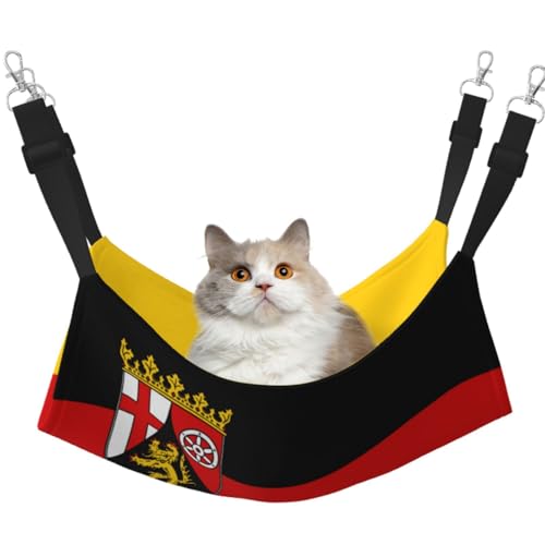KIRROWE Flagge des Staates Rheinland-Pfalz, wendbare Katzenhängematte, doppelseitige Haustierkäfig-Hängematte, Hängebett, Ruheunterlage für Kleintiere und Haustiere KIRROWE Flagge des Staates Rheinland-Pfalz, wendbare Katzenhängematte, doppelseitige Haustierkäfig-Hängematte, Hängebett, Ruheunterlage für Kleintiere und Haustiere von KIRROWE