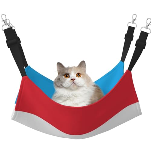 KIRROWE Flagge von Luxemburg, wendbare Katzen-Hängematte, doppelseitig, Haustierkäfig-Hängematte, Hängebett, Ruheunterlage für Kleintiere und Haustiere KIRROWE Flagge von Luxemburg, wendbare Katzen-Hängematte, doppelseitig, Haustierkäfig-Hängematte, Hängebett, Ruheunterlage für Kleintiere und Haustiere von KIRROWE