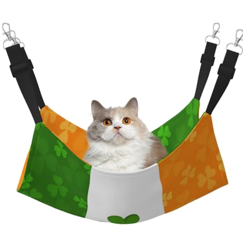 KIRROWE Irische Flagge, wendbare Katzen-Hängematte, doppelseitige Haustierkäfig-Hängematte, Hängebett, Ruheunterlage für kleine Tiere KIRROWE Irische Flagge, wendbare Katzen-Hängematte, doppelseitige Haustierkäfig-Hängematte, Hängebett, Ruheunterlage für kleine Tiere von KIRROWE