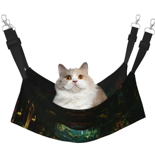 KIRROWE Mirage Forest Wende-Katzen-Hängematte, doppelseitig, Haustierkäfig-Hängematte, Hängebett, Schlafunterlage für kleine Tiere KIRROWE Mirage Forest Wende-Katzen-Hängematte, doppelseitig, Haustierkäfig-Hängematte, Hängebett, Schlafunterlage für kleine Tiere von KIRROWE