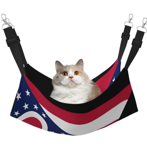 KIRROWE Ohio State Flag Reversible Cat Hanging Hammock-Double Sided Pet Cage Hammock Hanging Bed Resting Sleepy Pad for Small Animals Pets KIRROWE Ohio State Flag Reversible Cat Hanging Hammock-Double Sided Pet Cage Hammock Hanging Bed Resting Sleepy Pad for Small Animals Pets von KIRROWE