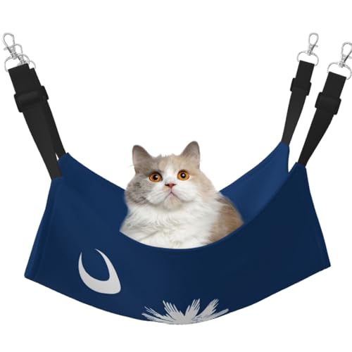KIRROWE South Carolina Flagge, wendbare Katzen-Hängematte, doppelseitig, Haustierkäfig-Hängematte, Hängebett, Ruheunterlage für kleine Tiere von KIRROWE