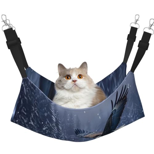KIRROWE The Eagle Flying on The Lake Reversible Cat Hanging Hammock Double Sided Pet Cage Hammock Hanging Bed Resting Sleepy Pad for Small Animals Pets von KIRROWE