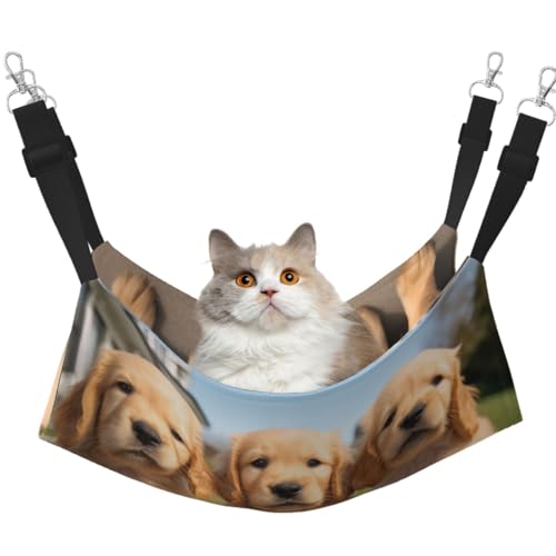 KIRROWE Three Cute Little Dogs Reversible Cat Hanging Hammock Double Sided Pet Cage Hammock Hanging Bed Resting Sleepy Pad for Small Animals Pets KIRROWE Three Cute Little Dogs Reversible Cat Hanging Hammock Double Sided Pet Cage Hammock Hanging Bed Resting Sleepy Pad for Small Animals Pets von KIRROWE
