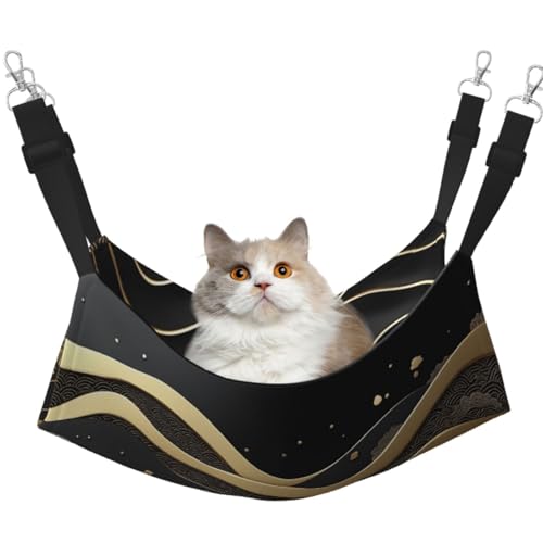 KIRROWE Wavy Line Wende-Katzen-Hängematte, doppelseitig, Haustierkäfig-Hängematte, Hängebett, Ruheunterlage, Schlafunterlage für kleine Tiere KIRROWE Wavy Line Wende-Katzen-Hängematte, doppelseitig, Haustierkäfig-Hängematte, Hängebett, Ruheunterlage, Schlafunterlage für kleine Tiere von KIRROWE