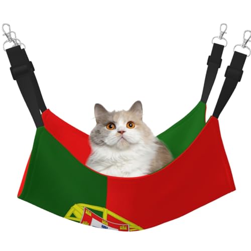 KIRROWE Wendbare Katzenhängematte, Flagge von Portugal, doppelseitig, Haustierkäfig-Hängematte, Hängebett, Schlafunterlage für kleine Tiere KIRROWE Wendbare Katzenhängematte, Flagge von Portugal, doppelseitig, Haustierkäfig-Hängematte, Hängebett, Schlafunterlage für kleine Tiere von KIRROWE
