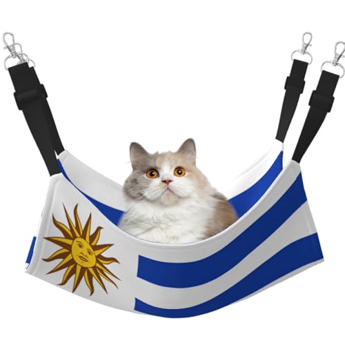 KIRROWE Wendbare Katzenhängematte, Flagge von Uruguay, doppelseitig, Haustierkäfig-Hängematte, Hängebett, Schlafunterlage für kleine Tiere KIRROWE Wendbare Katzenhängematte, Flagge von Uruguay, doppelseitig, Haustierkäfig-Hängematte, Hängebett, Schlafunterlage für kleine Tiere von KIRROWE