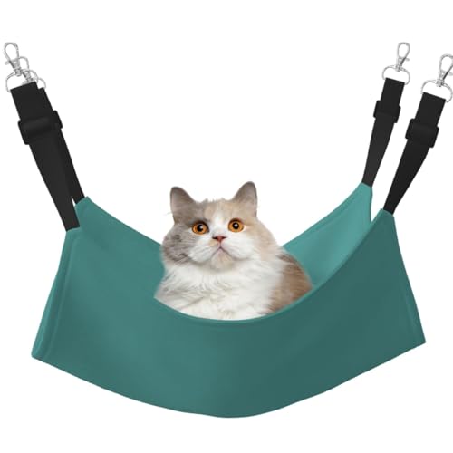 KIRROWE Wende-Katzen-Hängematte, doppelseitig, Haustierkäfig-Hängematte, Hängebett, Schlafunterlage für kleine Tiere, Hellblau KIRROWE Wende-Katzen-Hängematte, doppelseitig, Haustierkäfig-Hängematte, Hängebett, Schlafunterlage für kleine Tiere, Hellblau von KIRROWE