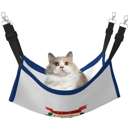KIRROWE West Virginia Flagge, wendbare Katzen-Hängematte, doppelseitig, Haustierkäfig-Hängematte, Hängebett, Ruheunterlage für kleine Tiere KIRROWE West Virginia Flagge, wendbare Katzen-Hängematte, doppelseitig, Haustierkäfig-Hängematte, Hängebett, Ruheunterlage für kleine Tiere von KIRROWE