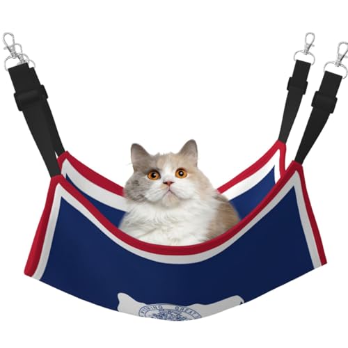 KIRROWE Wyoming Staatsflagge, wendbare Katzen-Hängematte, doppelseitige Haustierkäfig-Hängematte, Hängebett, Ruheunterlage für kleine Tiere KIRROWE Wyoming Staatsflagge, wendbare Katzen-Hängematte, doppelseitige Haustierkäfig-Hängematte, Hängebett, Ruheunterlage für kleine Tiere von KIRROWE
