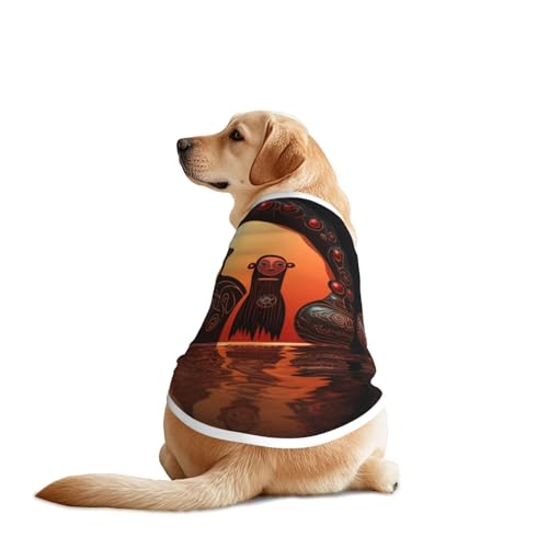 Maori Art Terrakotta-Hunde-Shirt für große und mittelgroße Hunde, atmungsaktives Netzgewebe, perfekt für den Alltag und besondere Anlässe Maori Art Terrakotta-Hunde-Shirt für große und mittelgroße Hunde, atmungsaktives Netzgewebe, perfekt für den Alltag und besondere Anlässe von KIRROWE