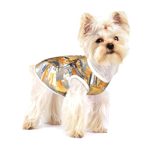 Modernes Bullhead-Element Baumwoll-Hunde-Shirt, weich, atmungsaktiv, für Hunde, Katzen, Jungen, Mädchen, Haustier-T-Shirt, geeignet für kleine Haustiere von KIRROWE
