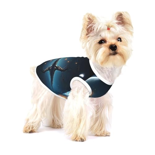 Moonlight in Dreams Hunde-Shirt, Baumwolle, weich, atmungsaktiv, für Hunde, Katzen, Jungen, Mädchen, Haustier-T-Shirt, geeignet für kleine Haustiere von KIRROWE