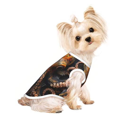 Octopuses Hunde-Shirt, weich, atmungsaktiv, für Hunde, Katzen, Jungen, Mädchen, Haustier-T-Shirt, geeignet für kleine Haustiere Octopuses Hunde-Shirt, weich, atmungsaktiv, für Hunde, Katzen, Jungen, Mädchen, Haustier-T-Shirt, geeignet für kleine Haustiere von KIRROWE