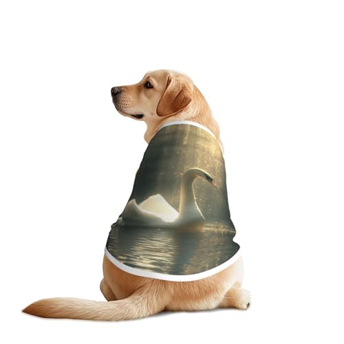 Swan Hunde-Shirt für große und mittelgroße Hunde – atmungsaktives Haustier-T-Shirt, perfekt für den Alltag und besondere Anlässe von KIRROWE