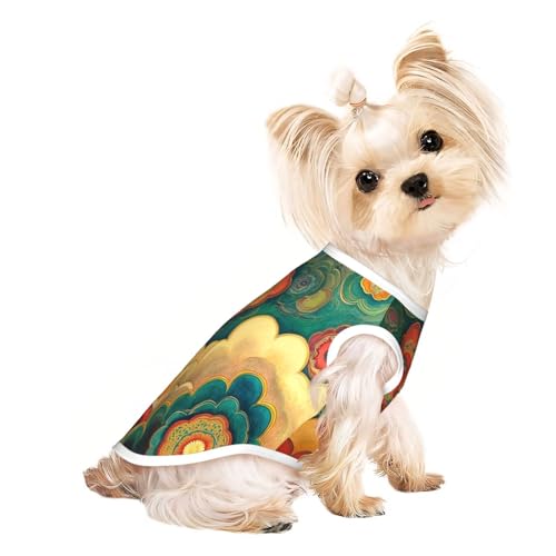 T-Shirt für kleine Hunde mit Wolkenmuster, weich, atmungsaktiv, für Hunde, Katzen, Jungen, Mädchen, Haustier-T-Shirt, geeignet für kleine Haustiere T-Shirt für kleine Hunde mit Wolkenmuster, weich, atmungsaktiv, für Hunde, Katzen, Jungen, Mädchen, Haustier-T-Shirt, geeignet für kleine Haustiere von KIRROWE