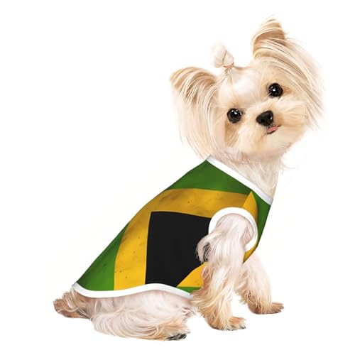 T-Shirt für kleine Hunde mit alter jamaikanischer Flagge, weich, atmungsaktiv, für Hunde, Katzen, Jungen, Mädchen, Haustier-T-Shirt, geeignet für kleine Haustiere T-Shirt für kleine Hunde mit alter jamaikanischer Flagge, weich, atmungsaktiv, für Hunde, Katzen, Jungen, Mädchen, Haustier-T-Shirt, geeignet für kleine Haustiere von KIRROWE