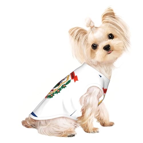 West-Virginia-Flagge, für kleine Hunde, weich, atmungsaktiv, für Hunde, Katzen, Jungen, Mädchen, Haustier-T-Shirt, geeignet für kleine Haustiere von KIRROWE