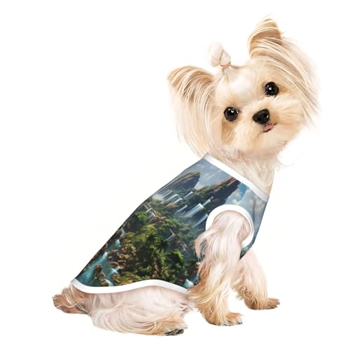 Wonderland T-Shirt für kleine Hunde, weich, atmungsaktiv, für Hunde, Katzen, Jungen, Mädchen, Haustier-T-Shirt, geeignet für kleine Haustiere von KIRROWE