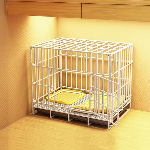 Kaninchenkäfig, Hundelaufstall für Wohnung, Nagerkäfig, Welpenzwinger, Faltbare Haustierkiste mit Tablett, Stabil und Wackelfrei, Lnnenzwinger für Kleine/Mittelgroße/Große Hunde(White,50 * 33 * 40cm) Kaninchenkäfig, Hundelaufstall für Wohnung, Nagerkäfig, Welpenzwinger, Faltbare Haustierkiste mit Tablett, Stabil und Wackelfrei, Lnnenzwinger für Kleine/Mittelgroße/Große Hunde(White,50 * 33 * 40cm) von KISDFOND