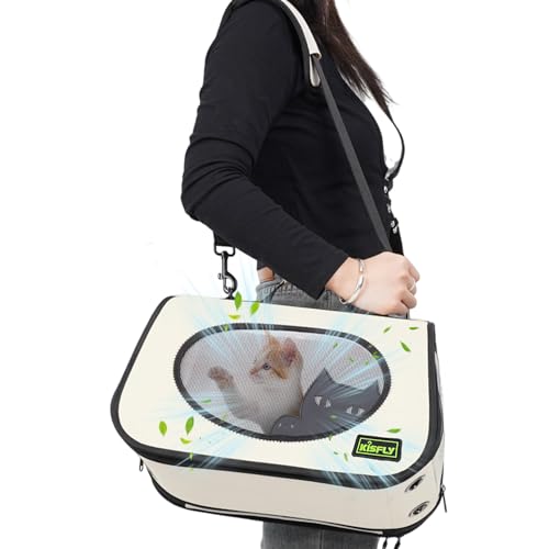 Haustier-Tragetasche, Fluggesellschaftsgenehmigt, 40,6 x 25,4 x 25,4 cm, Hundetragetasche für kleine Hunde, Katzen bis zu 4,5 kg, atmungsaktiv und faltbar, weiche Katzentragetasche, Netzgewebe vorne Haustier-Tragetasche, Fluggesellschaftsgenehmigt, 40,6 x 25,4 x 25,4 cm, Hundetragetasche für kleine Hunde, Katzen bis zu 4,5 kg, atmungsaktiv und faltbar, weiche Katzentragetasche, Netzgewebe vorne von KISFLY