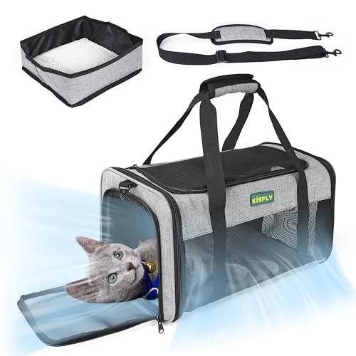 TSA-zugelassene Haustier-Tragetasche für kleine Katzen und Hunde, 43,2 x 27,9 x 24,1 cm, Haustier-Tragetasche für kleine Hunde bis zu 8,2 kg, weiche Katzentasche, Tier-Tragetasche, Reise-Welpentrage TSA-zugelassene Haustier-Tragetasche für kleine Katzen und Hunde, 43,2 x 27,9 x 24,1 cm, Haustier-Tragetasche für kleine Hunde bis zu 8,2 kg, weiche Katzentasche, Tier-Tragetasche, Reise-Welpentrage von KISFLY