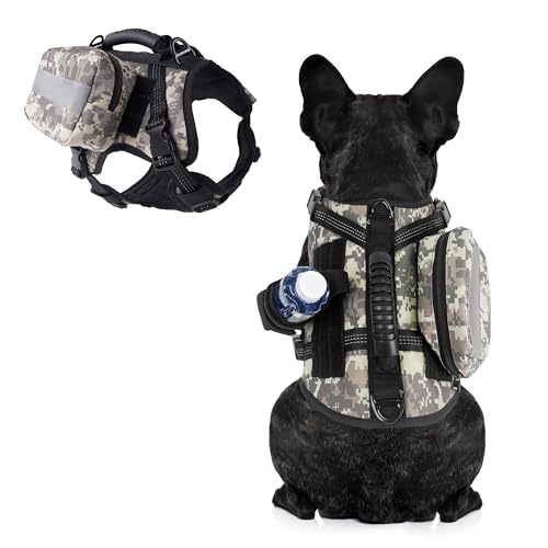 Taktisches Hundegeschirr mit reflektierendem Design, atmungsaktive und verstellbare taktische Weste, Hundegeschirr ohne Würgen, militärische Ausrüstung für Training, Jagd, Camouflage, S Taktisches Hundegeschirr mit reflektierendem Design, atmungsaktive und verstellbare taktische Weste, Hundegeschirr ohne Würgen, militärische Ausrüstung für Training, Jagd, Camouflage, S von KISFLY