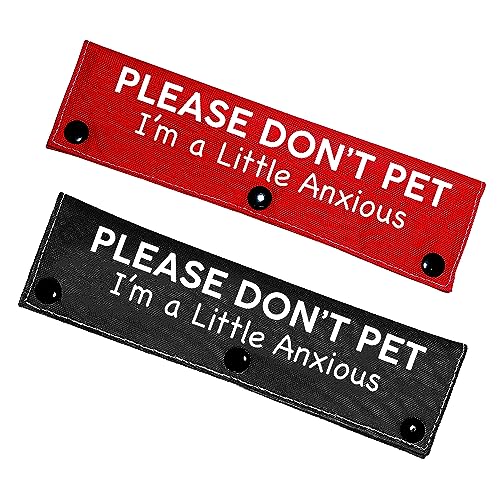KISJO Hundeleine, Aufschrift "Please Don't Pet", 2 Stück, Rot und Schwarz, zum Aufhängen – Geschenk für Hundebesitzer und Liebhaber von KISJO