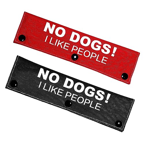 KISJO Hundeleinenhülle mit Aufschrift "No Dogs I Like People", 2 Stück, Rot und Schwarz von KISJO