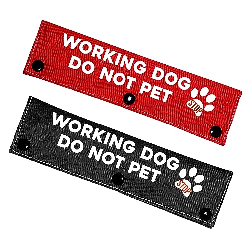 KISJO Hundeleinenhülle mit Aufschrift "Working Dog Do Not Pet", 2 Stück, Rot und Schwarz von KISJO