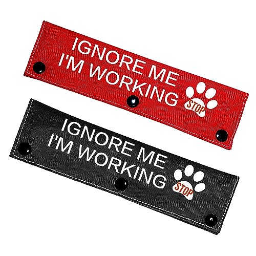 KISJO Ignore Me I'm Working Hundeleinenhülle zum Aufhängen in Rot und Schwarz, 2 Stück von KISJO