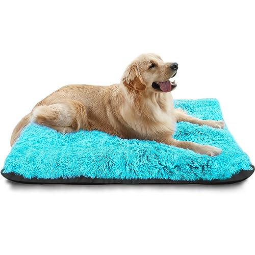 KISYYO Hundebetten für mittelgroße Hunde, fixierbar, Deluxe, gemütlich, Hundehütte für Kisten, waschbar, 76,2 x 48,3 x 9,8 cm, Blau von KISYYO